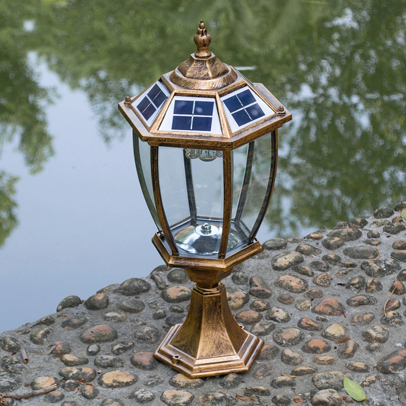 

Solar Aluminum Pillar Lights Outdoor Garden Decoration Waterproof Home Villa Solar Modern Powered Column Head Light