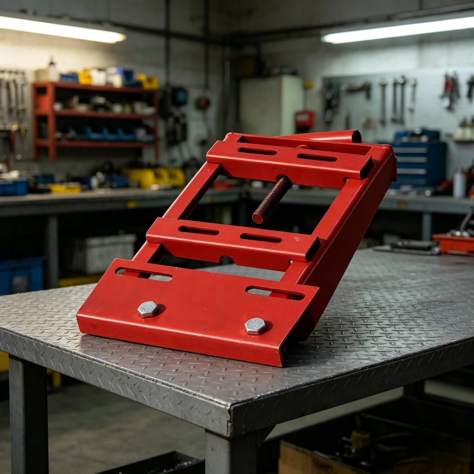 Red Finish Pump Mounting Bracket Hex Fasteners Clamp Style for Farm Tractor Stability and Performance