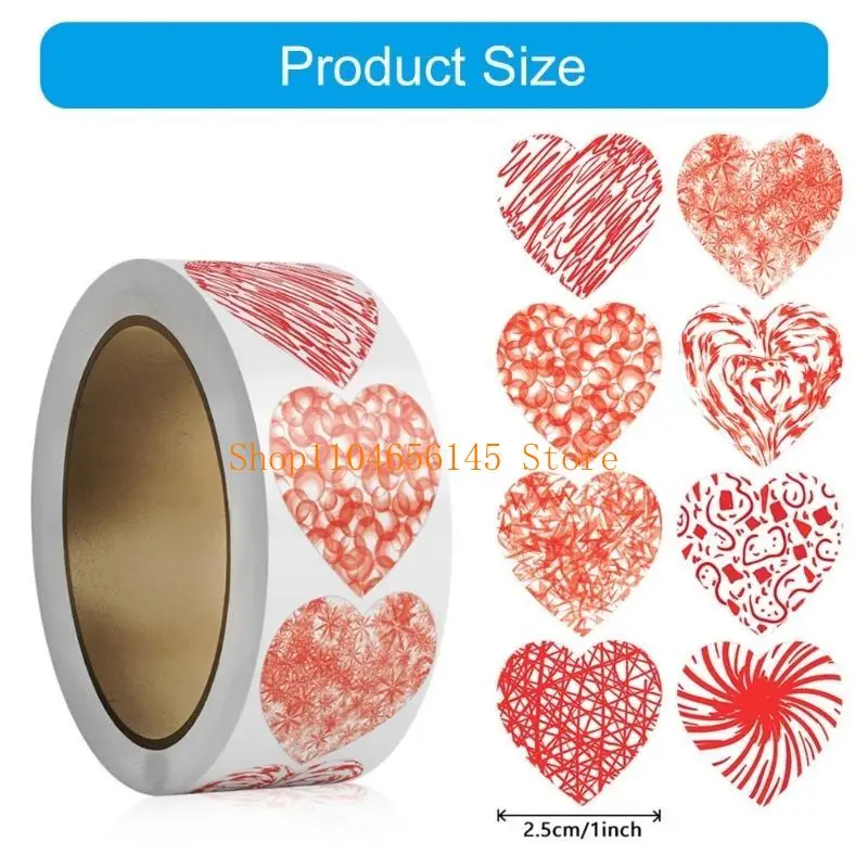 5ASD auto-adhésif autocollant Valentin Sticker Gift Gift Sticker Étiquette décorative Autocollant Love Sticker Heart Sticker