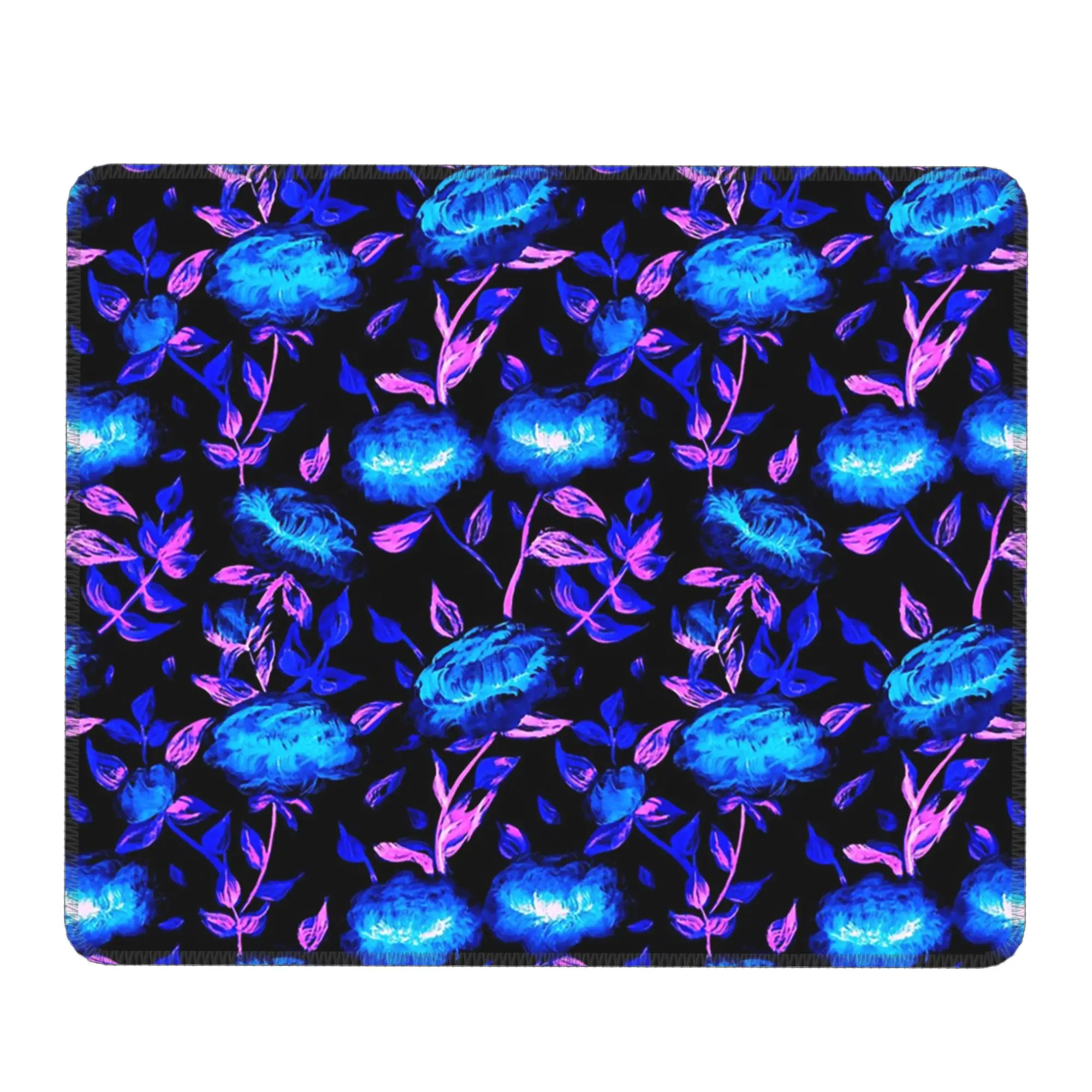 Fluorescent Rose Floral Plants Mouse Pad Computer Keyboard Mouse Mat Gaming PC Laptop Desk Mat Office Accessories Table Mats