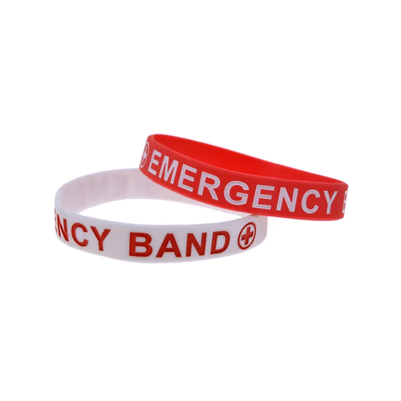 50 Pcs Silicone Bracelet Emergency Band for Outdoor Sports Travel Wrist Band for Quick Identification
