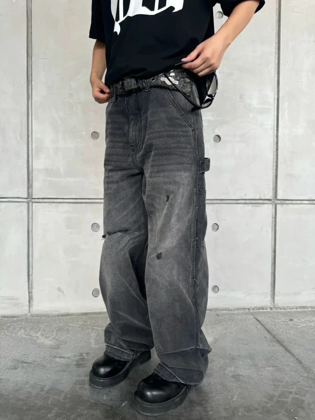 

Джинсы Cleanfit Heavyweight из денима для мужчин и женщин, прямые, свободного кроя, со средней посадкой, повседневные, осенние