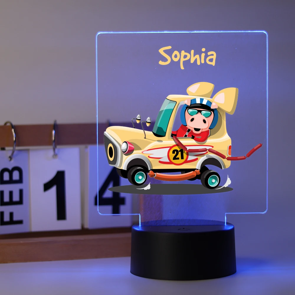 Personalized Custom Car Cute  3D Led Night Lamp Usb Gift For Kids 3D Night Light