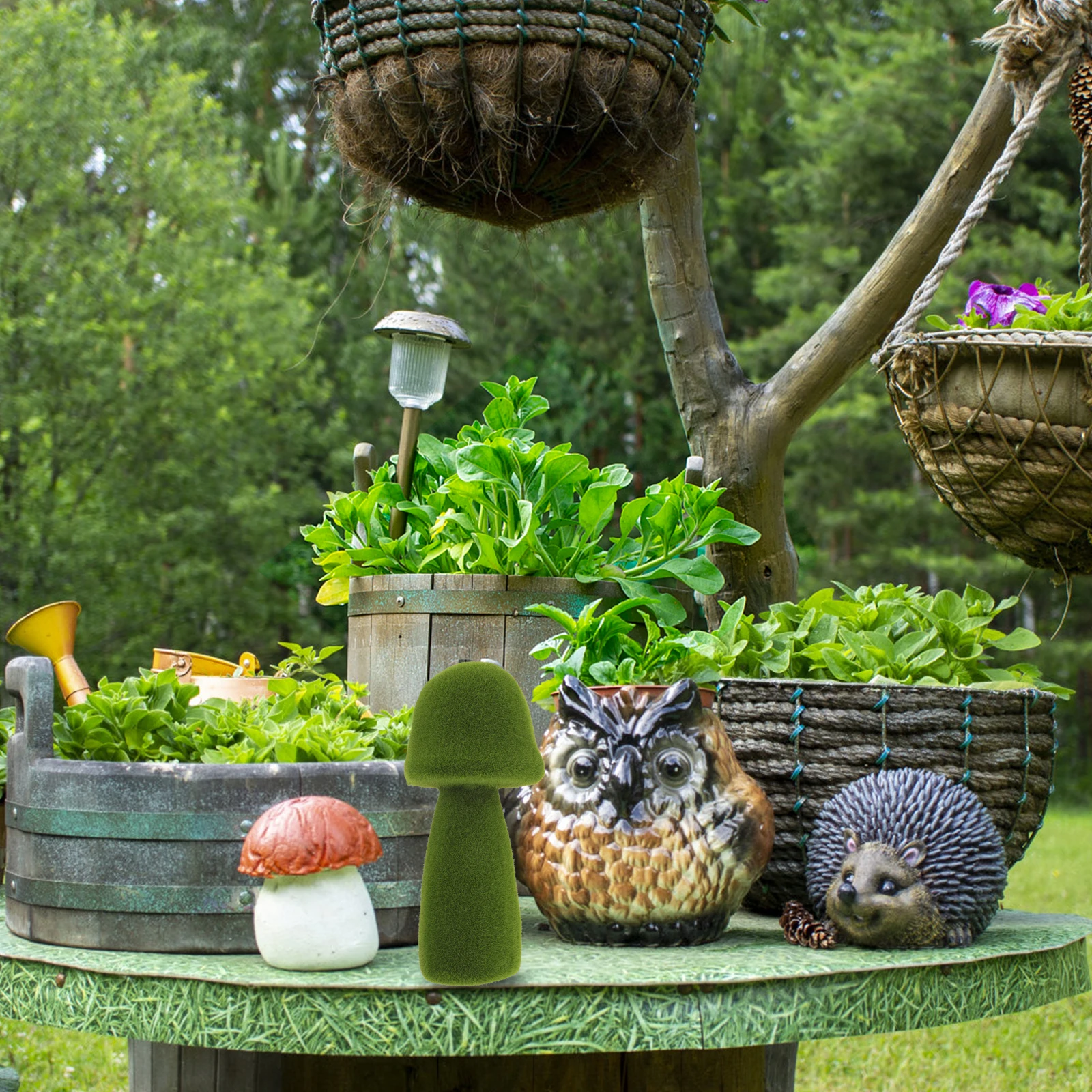 

Ornament Statue Realistic Mini Flocking Covered Outdoor Garden Decor Bedroom Figurine Party Theme Festival Decoration Yard Lawn