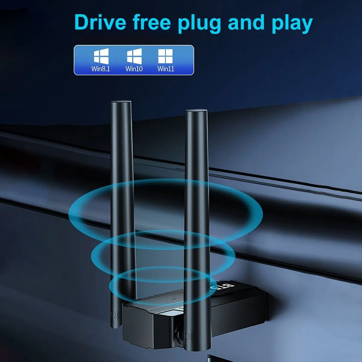 (A26M) Adaptador Bluetooth 5.3 de 150M, Dongle USB Bluetooth sem Driver para Windows 11/10, Receptor de Áudio para Mouse e Teclado