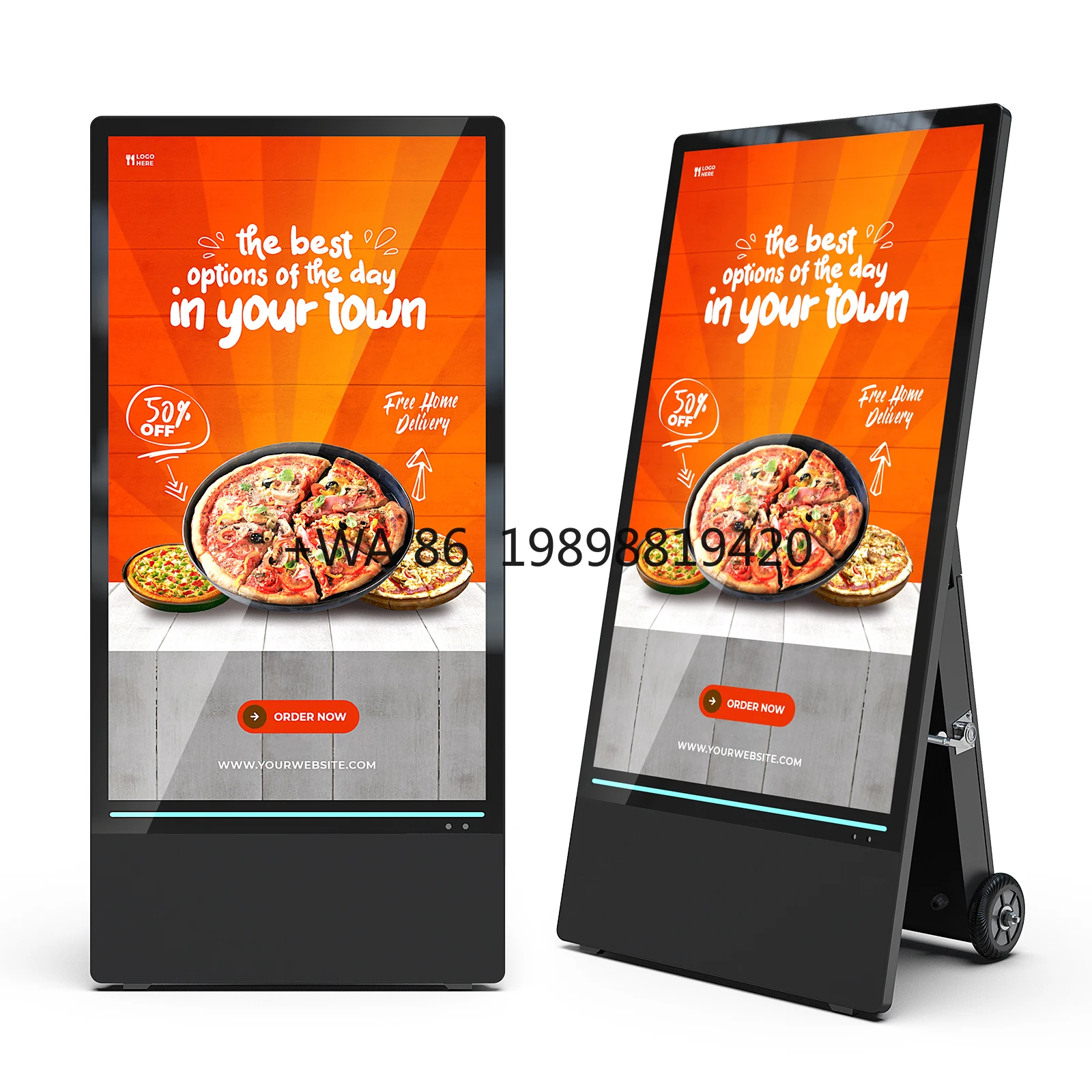

US/EU Stock 43 Inch Semi-outdoor Ip55 Waterproof Removable with Power Supply Lcd Digital Signage High Brightness Menu Poster