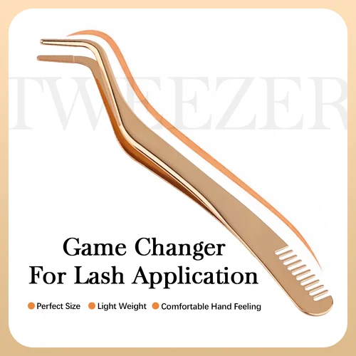 Imagen 2 del producto Pinzas en racimo de pestañas YUANZHIJIE, pinzas para pestañas en racimo DIY, aplicador de extensiones de pestañas postizas, herramientas de maquillaje para autoinjerto