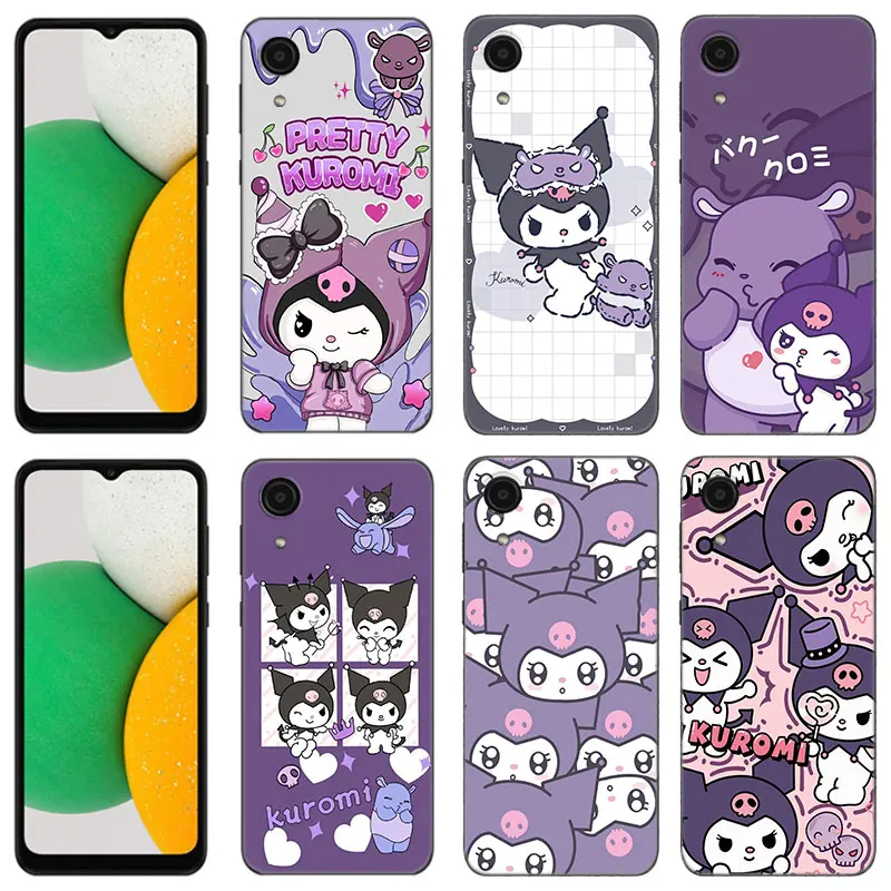 Cute Cartoon Sanrio Kuromi Phone Case For Samsung Galaxy A01 A03 Core A04 E A02 A05 A10 A20 A21 A30 A50 S A6 A8 Plus A7 Cover