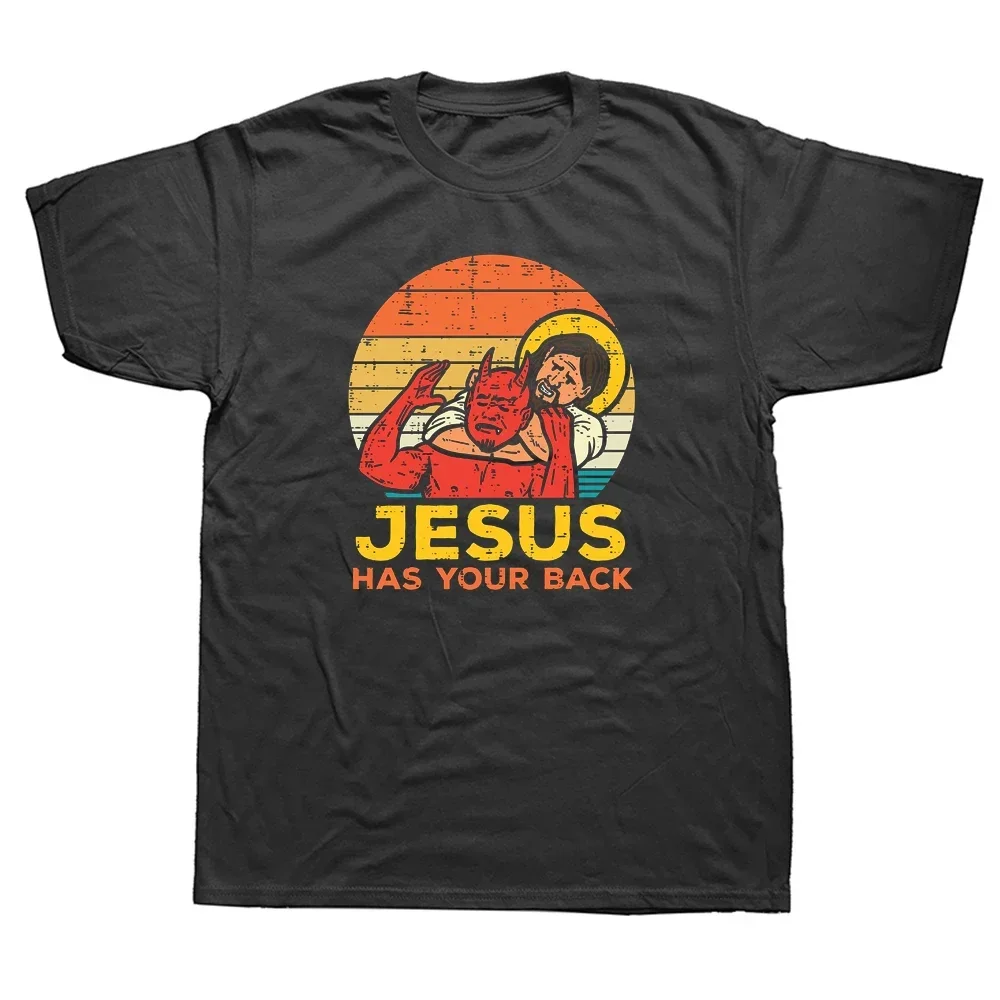 Funny Jasos Has Your Back Jiu Jitsu Retro Christian T Shirts Cotton Streetwear Short Sleeve Birthday Gifts Summer Style T-shirt