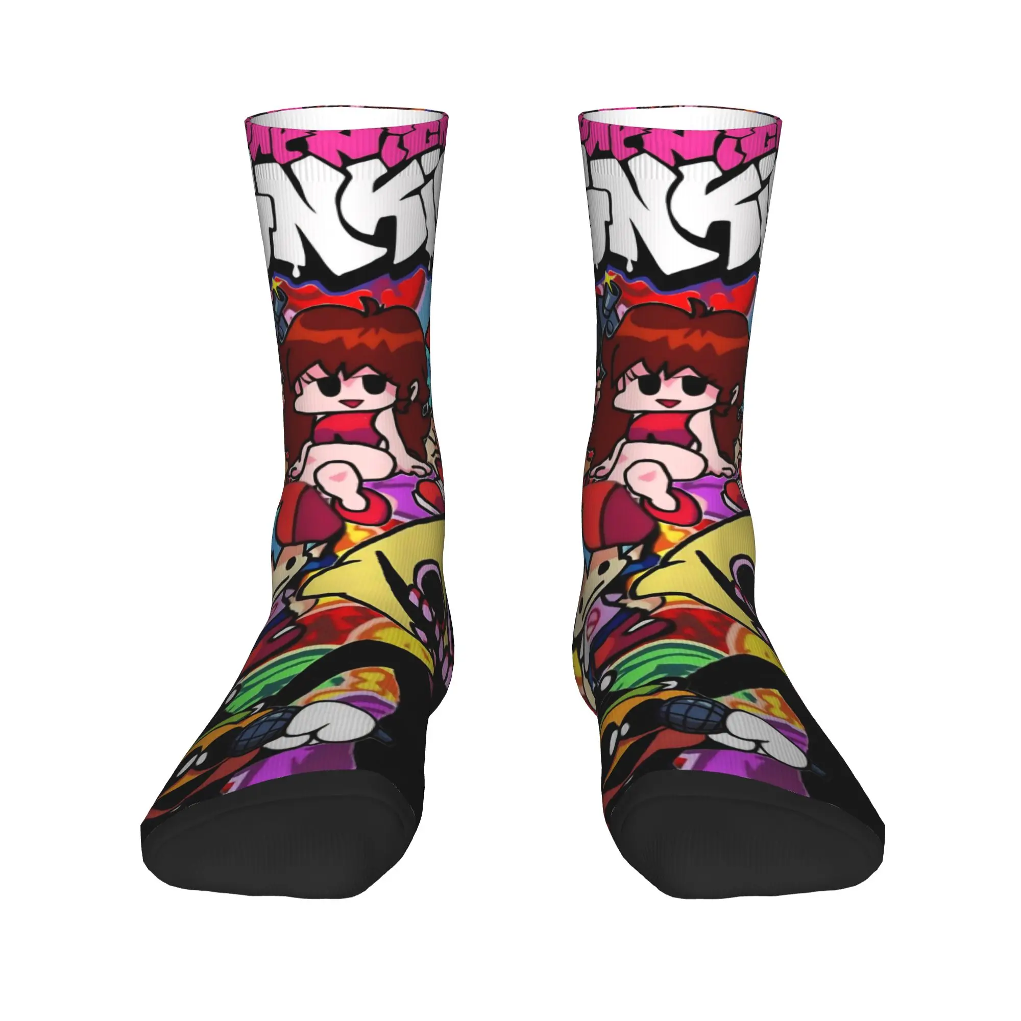 FNF وقت سيء الثلاثي ليلة الجمعة Funkin جوارب تصميم موضة الجوارب الربيع عدم الانزلاق الجوارب الكبار الرجال الجري جوارب مريحة