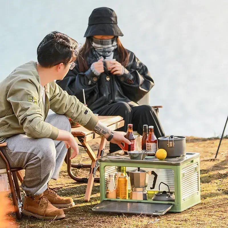 Foldable Storage Box Multi-layer Thickened Trunk Organizer with Lid – Perfect for Camping Picnic Car Storage