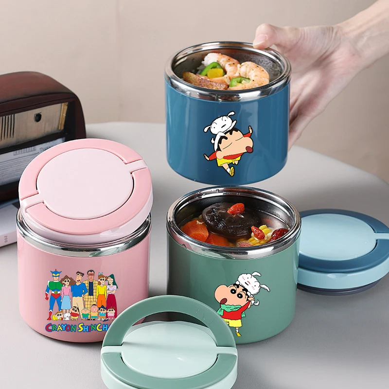 

Crayon Shin-chan Thermal Lunch Box Boy Girl Cartoon Anime Bento Case Men Women Trendy Cool Insulated Bucket Kid Picnic Boxes Hot
