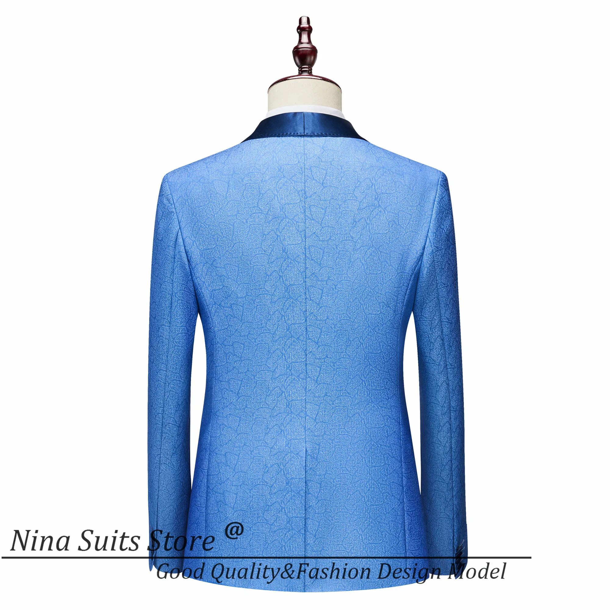 G&N Rock Pattern Jacquard Costume 3-Piece Set 2025 Customized Men's Set Including Coat Pants Vest Elegant Party Men's Tuxedos
