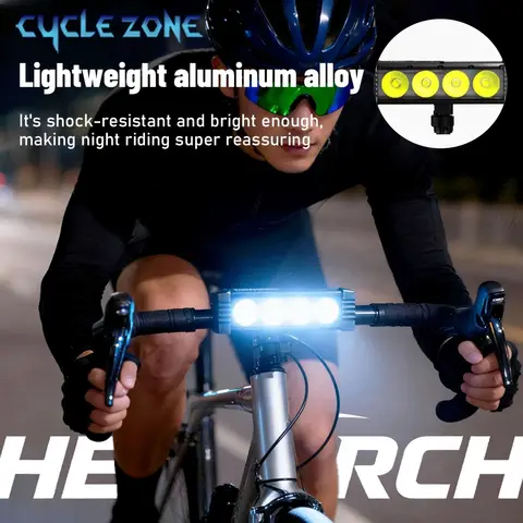 4 LED Bicycle Light Front Bike Lamp TYPE-C Rechargeable Bike Headlight Flashlight Night Riding Safety Lights Cycling Accessories