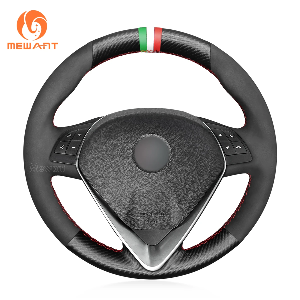 

MEWANT for giulietta Steering Wheel Cover Matte Carbon Fiber Car for Alfa Romeo Giulietta MiTo 2016 2017 2018