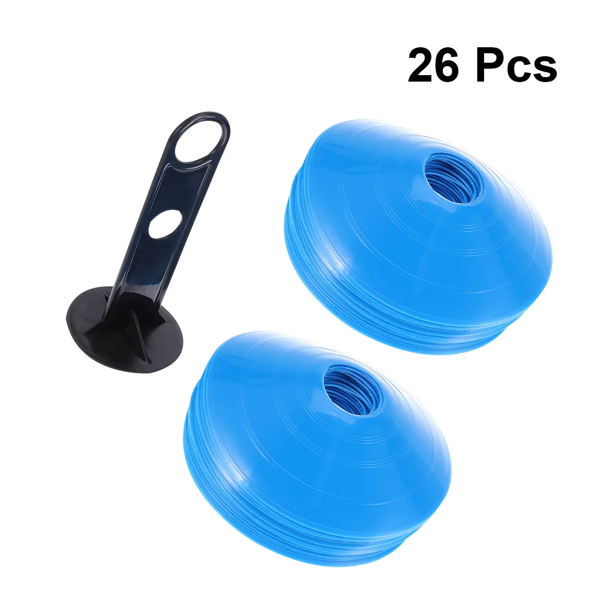 

26Pcs Football Training Marker Tray Soccer Disc Cone Set Lightweight Tough Environmentally Safe for Skating Skateboarding Soccer