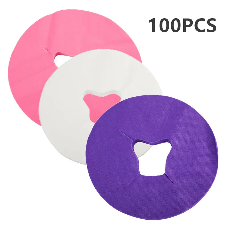 100pcs/bag Non Woven Fabric Disposable Massage Cradle Table Sheets Headrest PadsFace Pillow Hole Cover Tattoo Accessories