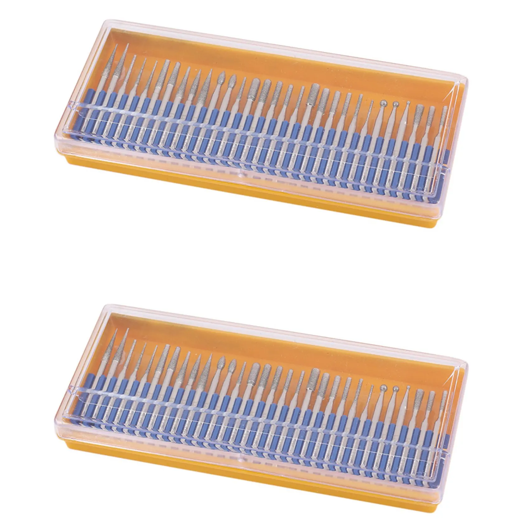 TFTP-60 Pcs Bur Grinding Stone Grinding Head Set Coated Carving Burrs Rotary Tool Bit Grit 120 Shank 3Mm 1/8 Inch For Dremel Too