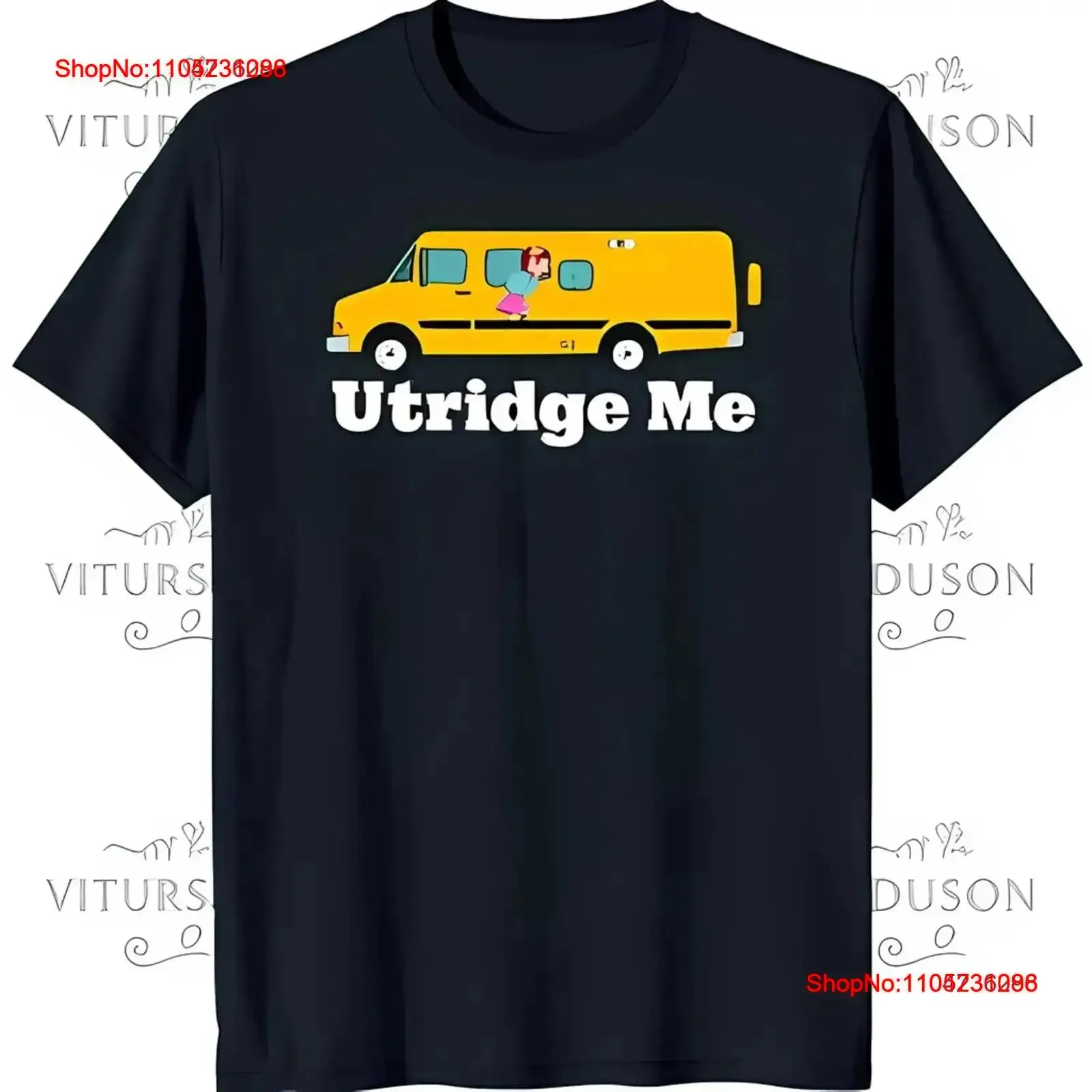 Black T Shirt with Fun Yellow School Bus and 'Utrige Me' Design vintage Washed Casual Stylish Breathable Slightly vintage