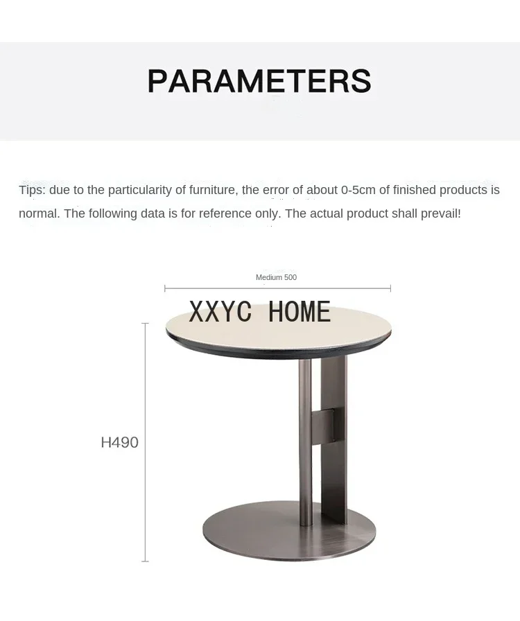 Table d'Appoint Ronde Minimaliste Italienne en Cuir, Petite Table Basse Créative, Mobilier de Styliste Moderne