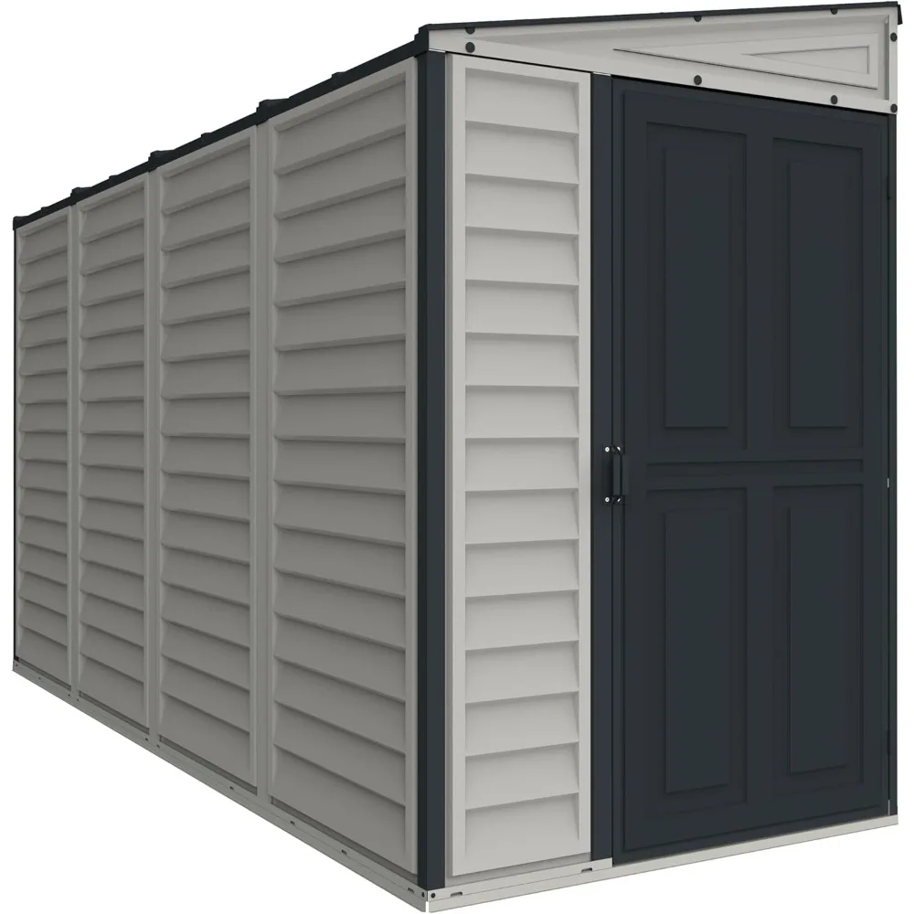 Resin Outdoor Garden Lean to Storage Shed with Foundation Kit