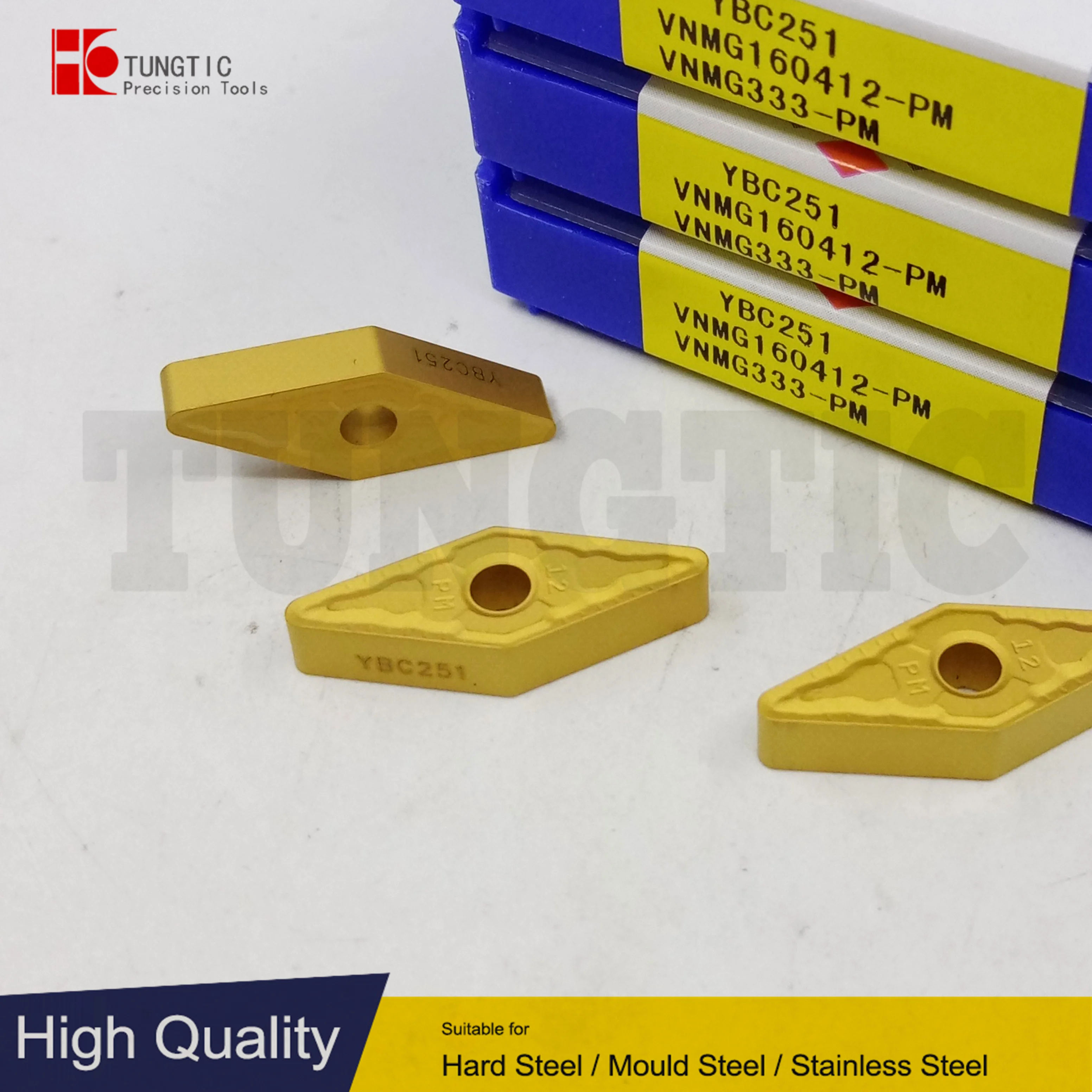 VNMG160412-PM YBC251 YBC252 VNMG333-PM General Turning Inserts Carbide Cermet Cutter For Cast Iron Negative-Medium Machining