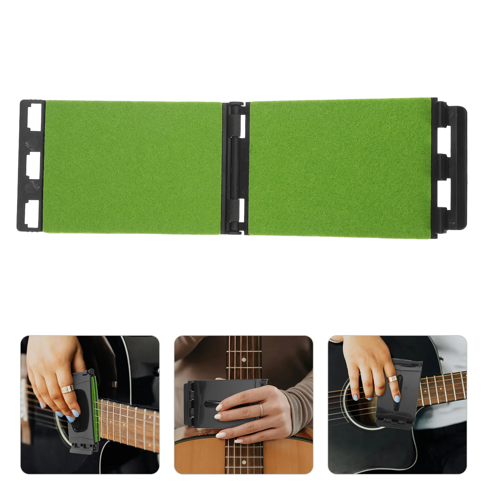 Guitar Bass Strings Scrubber Cleaner Green Replaceable Pads Easy Use Extend String Life for Guitar Bass Ukulele Banjo Stringed