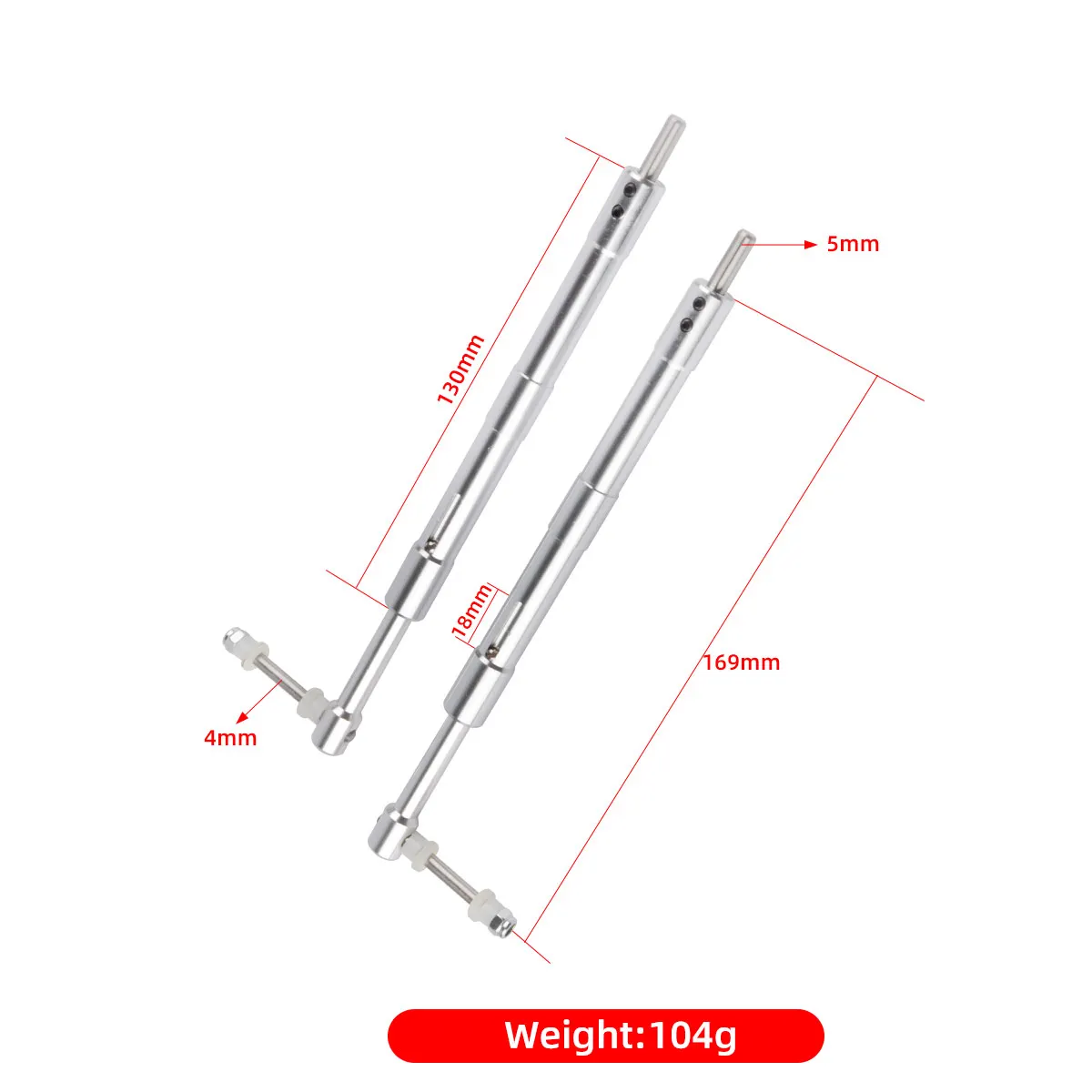 Train d'atterrissage absorbant les chocs en métal de 169mm, jambe de force d'amortissement des vibrations CNC pour avion hélicoptère Drone RC