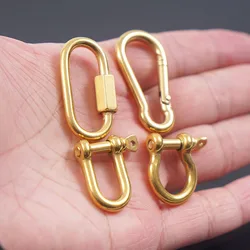 2PCS/lot Stainless Steel Carabiner Jewelry Clasp Gold/Silver Color Metal Horseshoe Toggle Spiral Clasps & Hooks Wholesale
