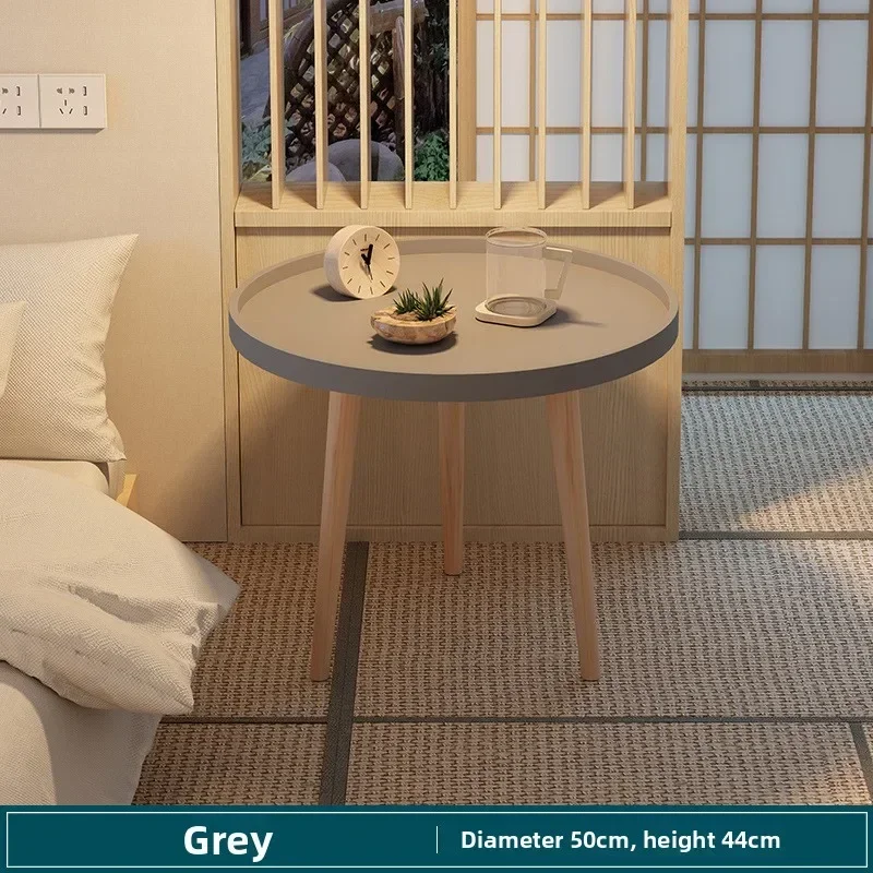 Exquisite Multi-functional Small Round Table Small Apartment Bedside Table Bedroom Coffee Table Rack