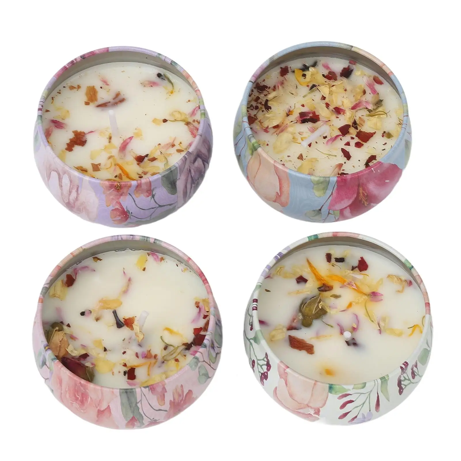 Camellia Scented Candle with Dried Flower - Lasting Aroma for meditation & for living Room