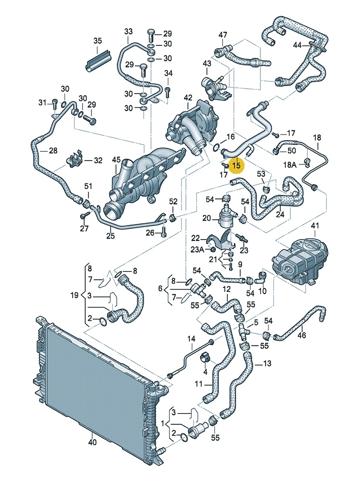 BOICY Engine Coolant Pipe Fit for Multivan Campmob A4/S4 Avant/quattro A5/S5 Coupe/Sportback Q5 06H121065D 06H 121 065D