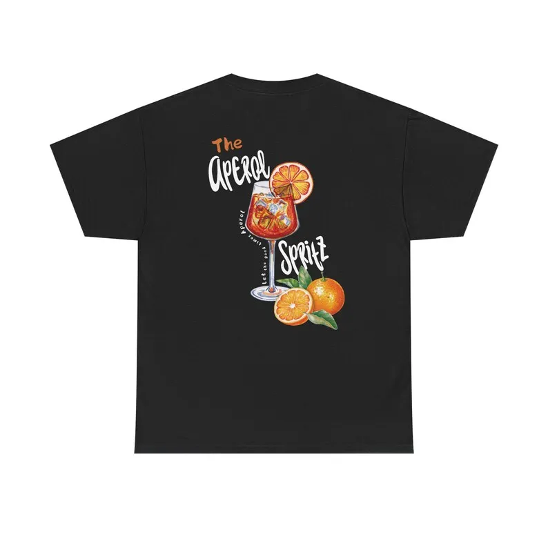 Aperol Spritz Unisex Tee Cocktail Lover Shirts Summer Drink Top Alcohol Graphic T-Shirt Fun Party Apparel Summer Cotton Tops