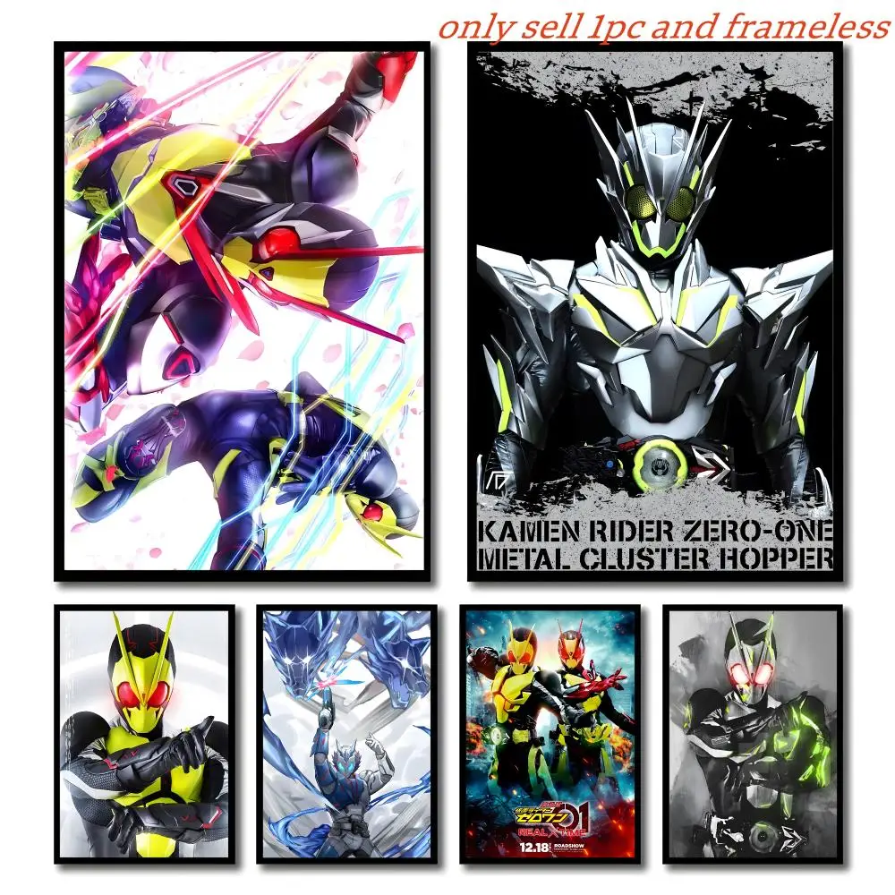 W-Kamen Rider Z-Zero-One Cartoon Poster Self-adhesive Living Room Bedroom Party Bar Decor Moisture-proof Fade-resistant HD