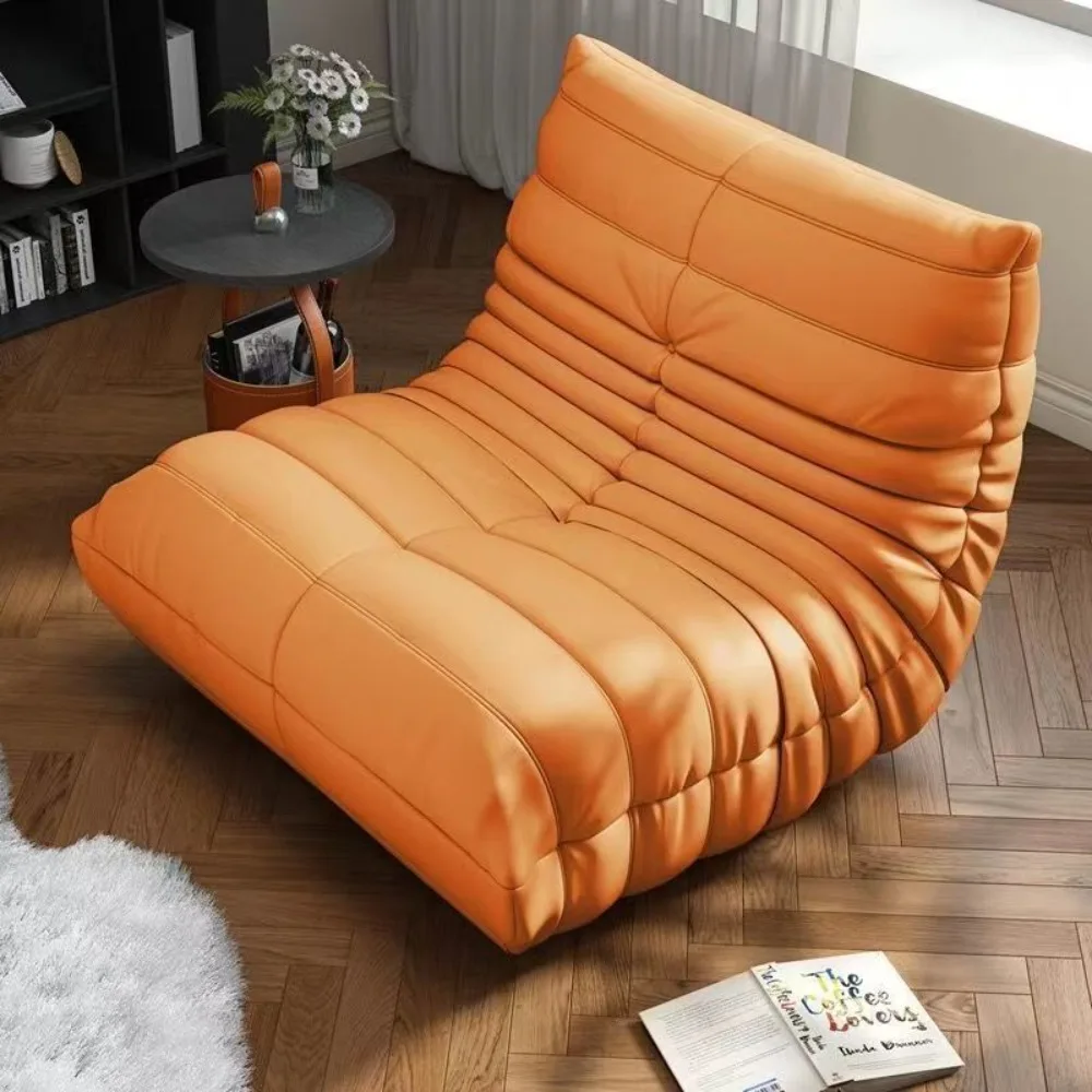 Sofá perezoso de estilo nórdico, mueble pequeño con estampado de oruga, ideal para dormitorio de celebridades de internet, Puede tumbarse para dormir