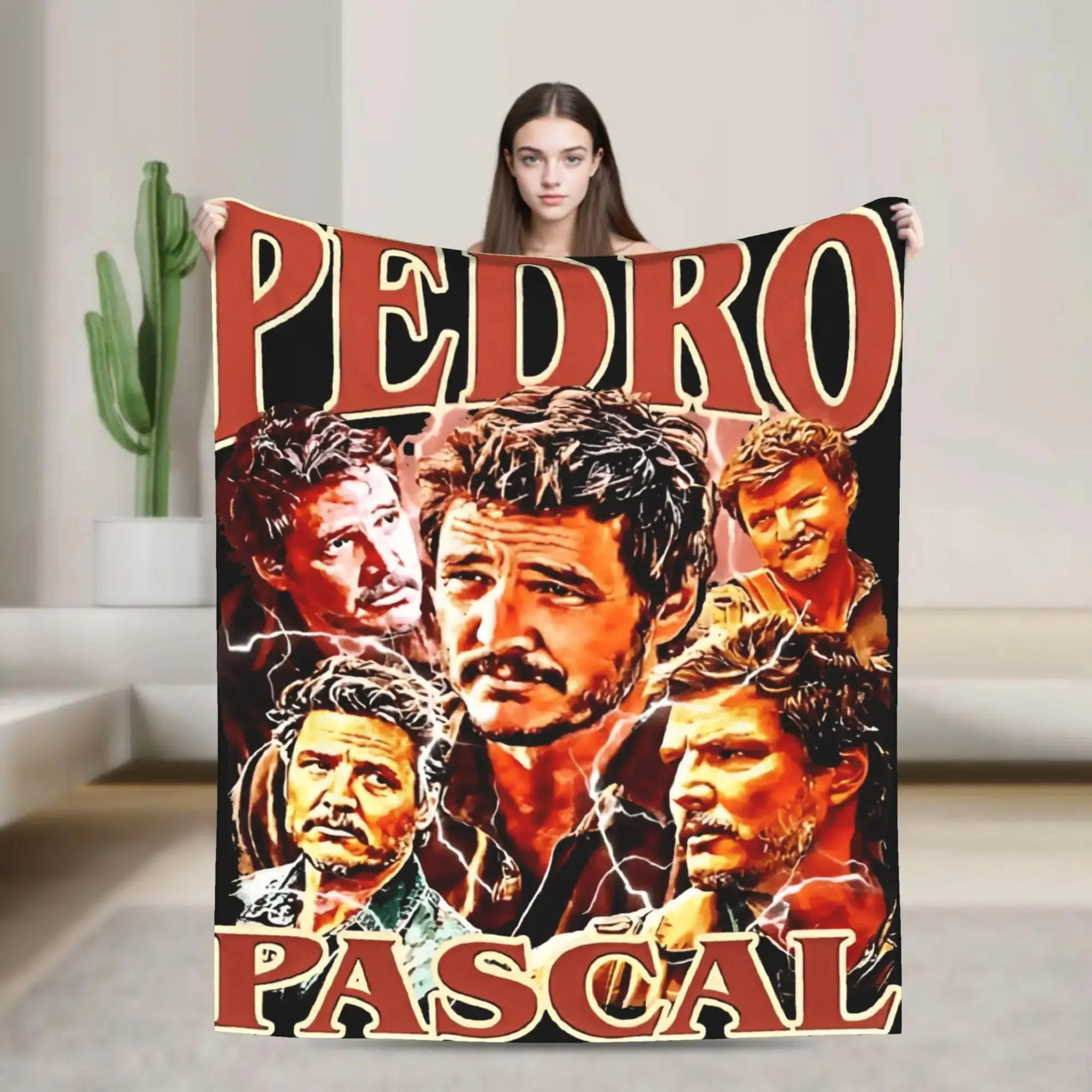 

Bootleg Pedro Pascal Inspired Soft Warm Throw Blanket for Couch Bed Home Office Travel Spring Autumn Use Trendy Streetwear Desig