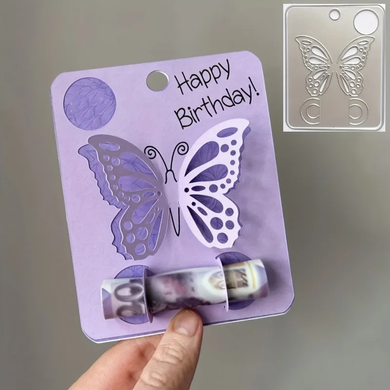 2024 New Lace Butterfly Wallet Metal Cutting Dies for Scrapbooking Handmade Stencil New DIY Card Make Mould Model Craft Kid Gift