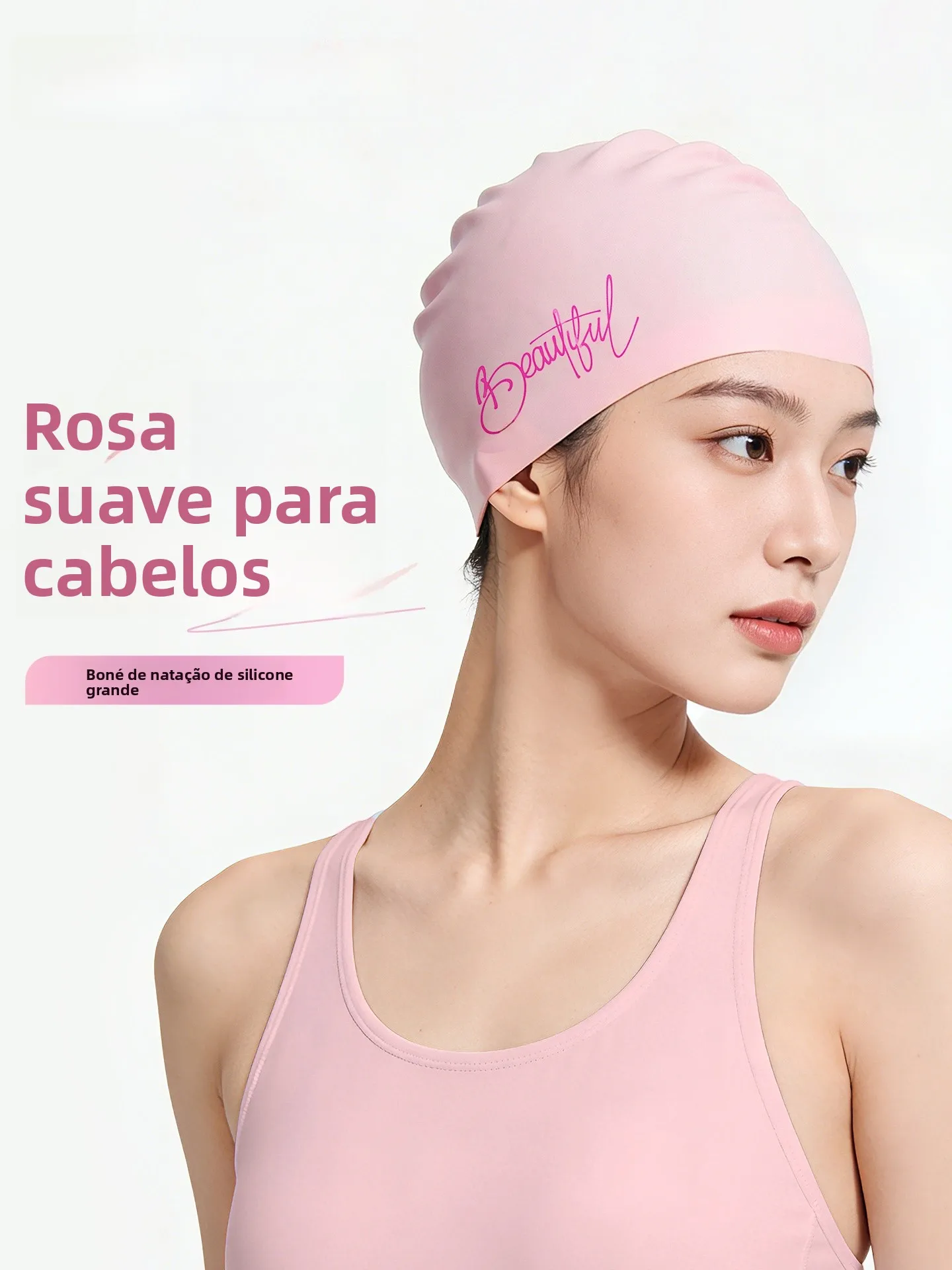 touca-de-natacao-de-silicone-impermeavel-para-mulheres-confortavel-sem-amarrar-o-cabelo-tamanho-grande-alto-valor-estetic