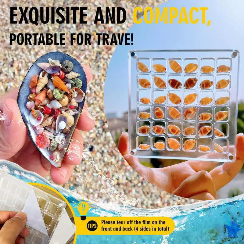 Acrylic Magnetic Seashell Display Box Seashell Display Diamond Storage Box Small Craft Organizers Compartment 36 Grids 2025
