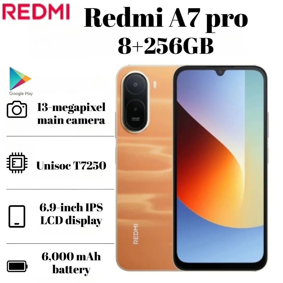 2026 New Stock Redmi A7 Pro Global 4G Unlocked Phone 6.71 Inch 90Hz HD Display Long Last Battery Dual SIM Mobile Phone