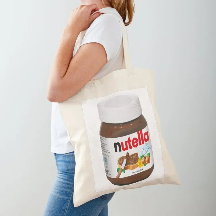 Nutella Tote Bag tote bag men shopping bags foldable Canvas shoulder bag Lady