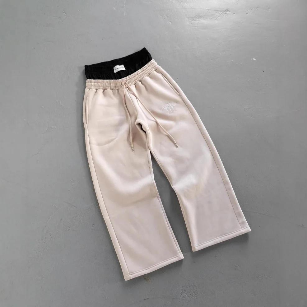 Pantaloni sanitari in due pezzi finti da donna alla moda americani retrò Street Hip Hop larghi a doppia vita