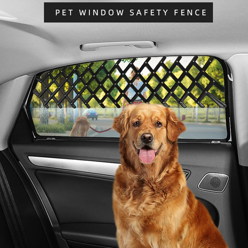 Protective Fences for Dog Car Windows Black Scalable Fence Pet Grill Mesh Vent Guard Telescopic Dog Car Door Rail Dog Supplies