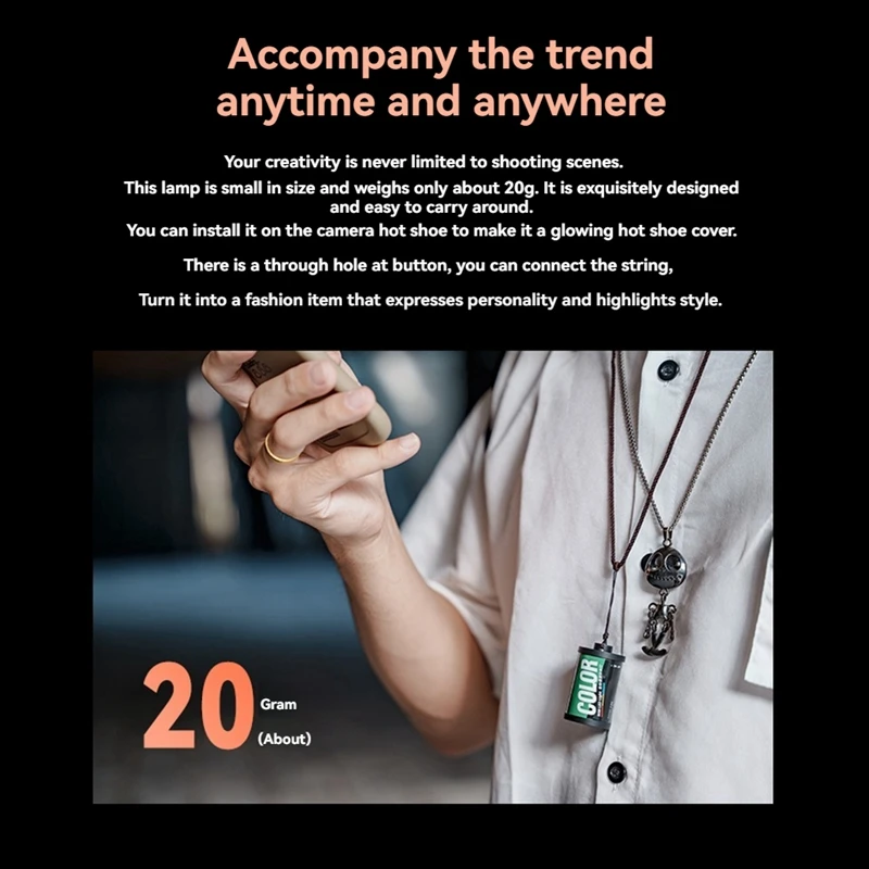 Luce di riempimento RGB Luce LED RGB Supporto magnetico a colori Reteo Film Style Mini LED Luce video 300Mah Scarpa fredda