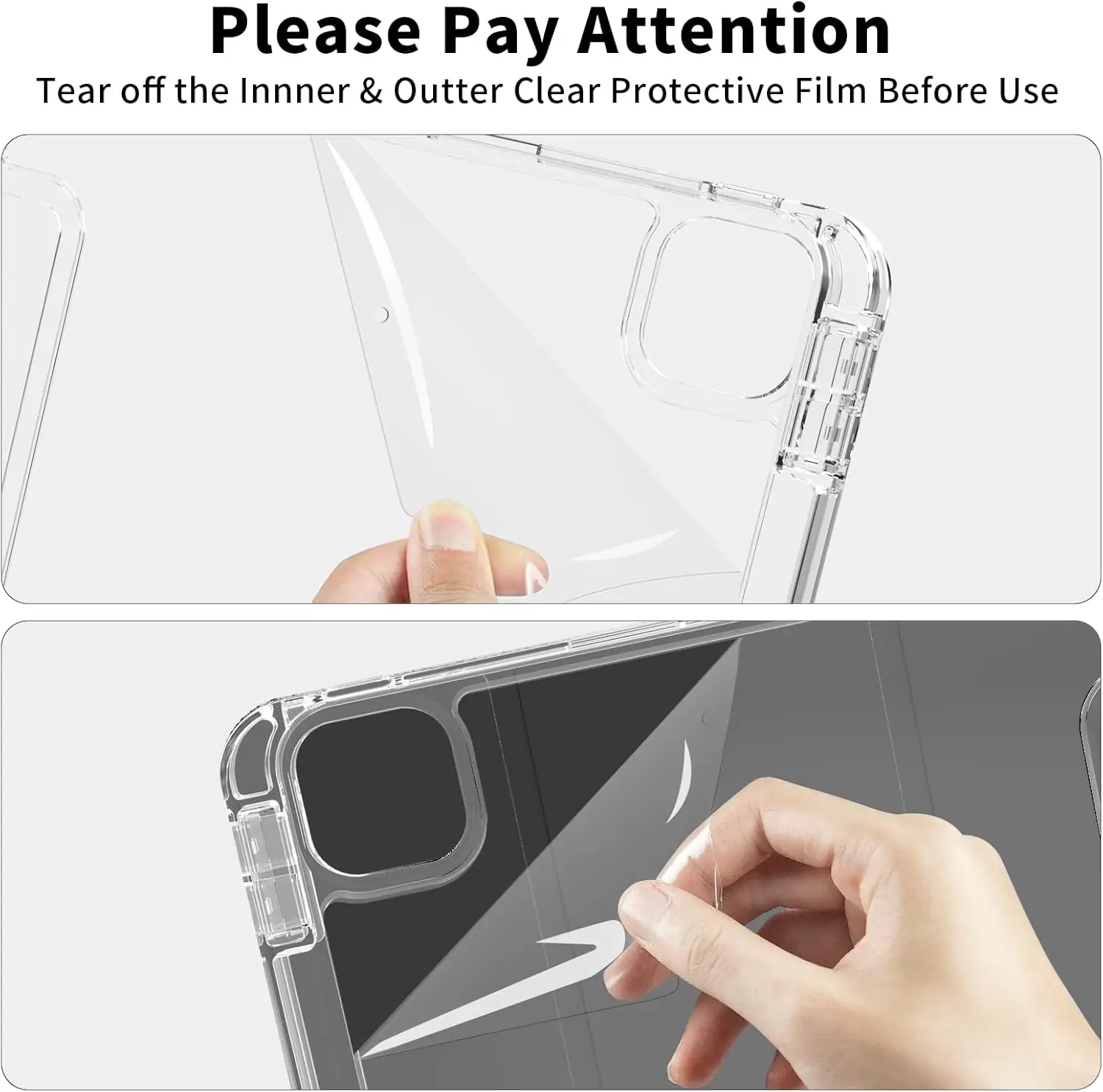 Clear Crystal Tablet Case With Pen Slot For iPad Pro 11 2018/2020/2021/2022 1st/2nd/3rd/4th PU Leather Flip Magnetic Stand Cases image 6