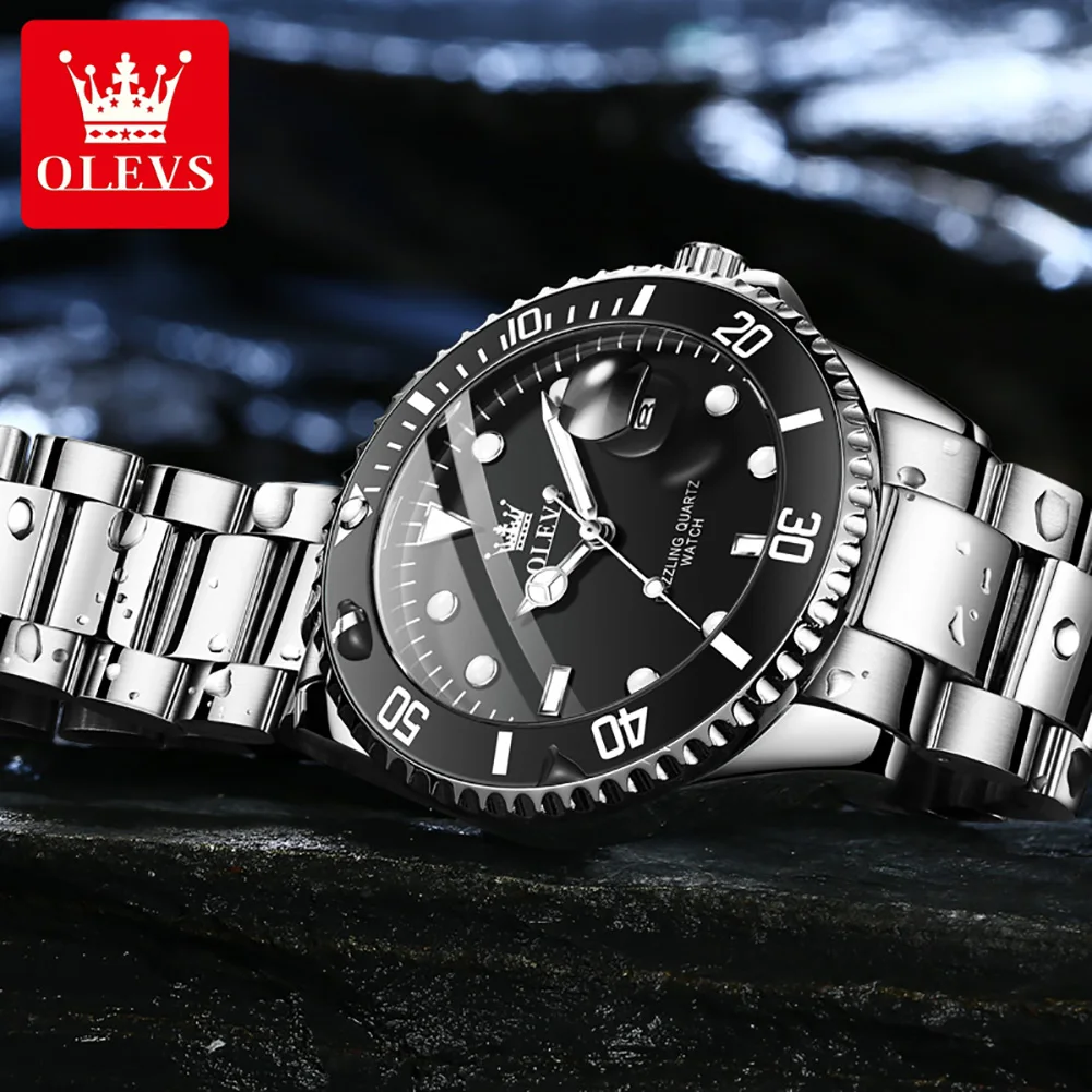 OLEVS Men's Luxury Quartz Watch 40mm Gold Black