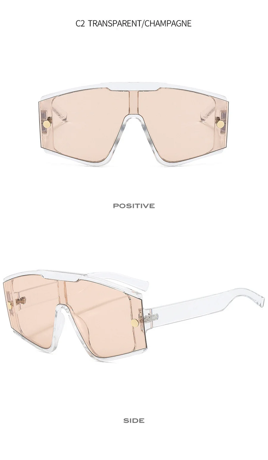 Modische, übergroße, quadratische Sonnenbrille für Damen, UV400, Vintage-Sonnenbrille, luxuriöses großes Design, Schutz im Vintage-Stil – Detail 8
