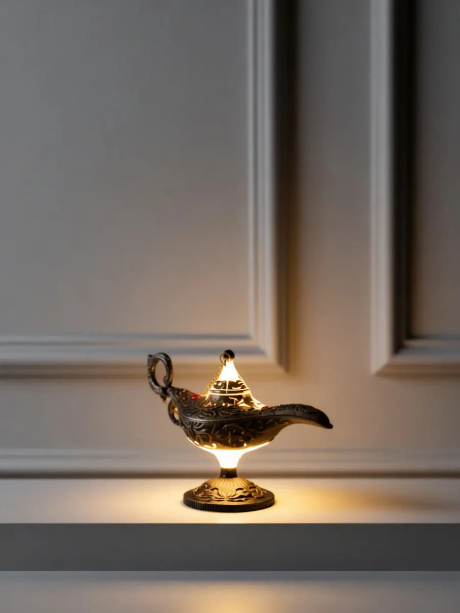 Vintage Arabian Style Lamp Pot Table Centerpiece Party Decor Halloween Cosplay Prop Retro Ornament