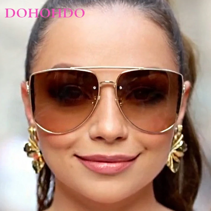 

New Fashion Popular Oversized Pilot Sunglass Female Luxury Design Eyewear Summer Traveling Drive Sun Glasses Male UV400 Lunette