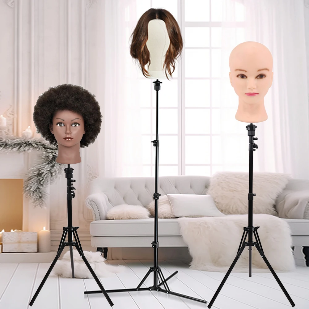 Plussign 41Cm A 160Cm Altezza Regolabile Tela Parrucca Testa Del Basamento Inversa Pieghevole Treppiede Per Testa di Manichino Parrucca Strumento di Visualizzazione